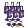Cadenas SafeKey – Compact, Violet, KD - Clé différente, Plastique, 25.40 mm, 6 Pièce / Boîte